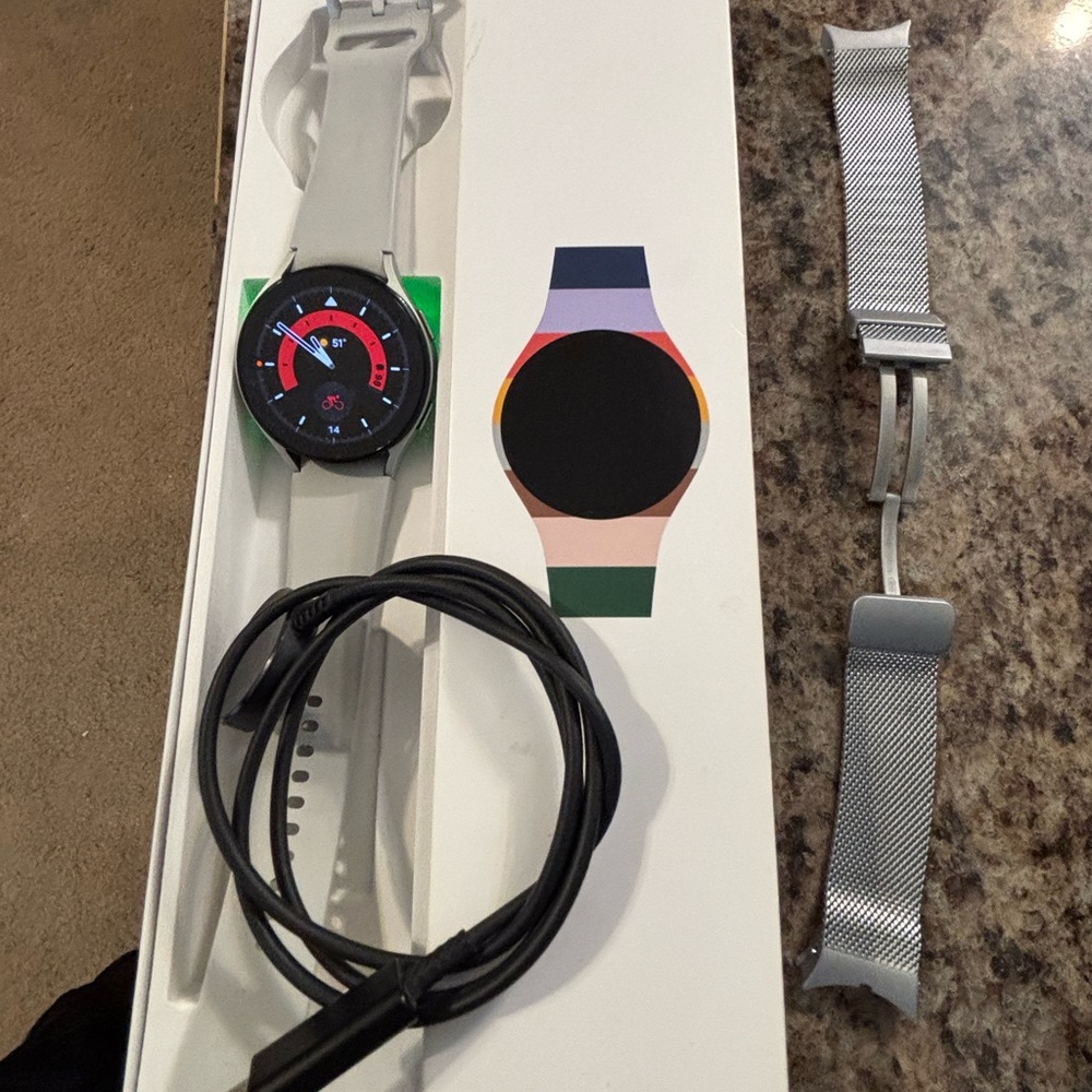 Samsung Galaxy Watch5 with Black and Silver Accents